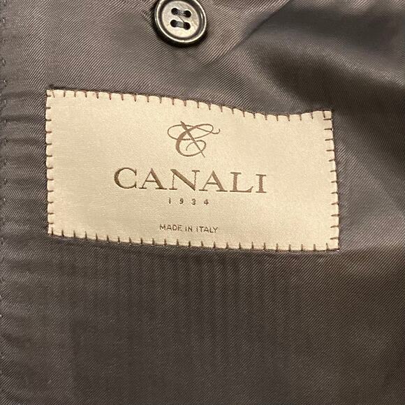 NWOT CANALI Blazer Mens 36R ITALY Navy-Blue Wool Double-Breasted Lined Long-Slv - Picture 3 of 16